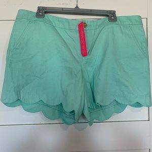 Lilly Pulitzer butter cup stretch shorts size 16 XL nwt resort aqua blue